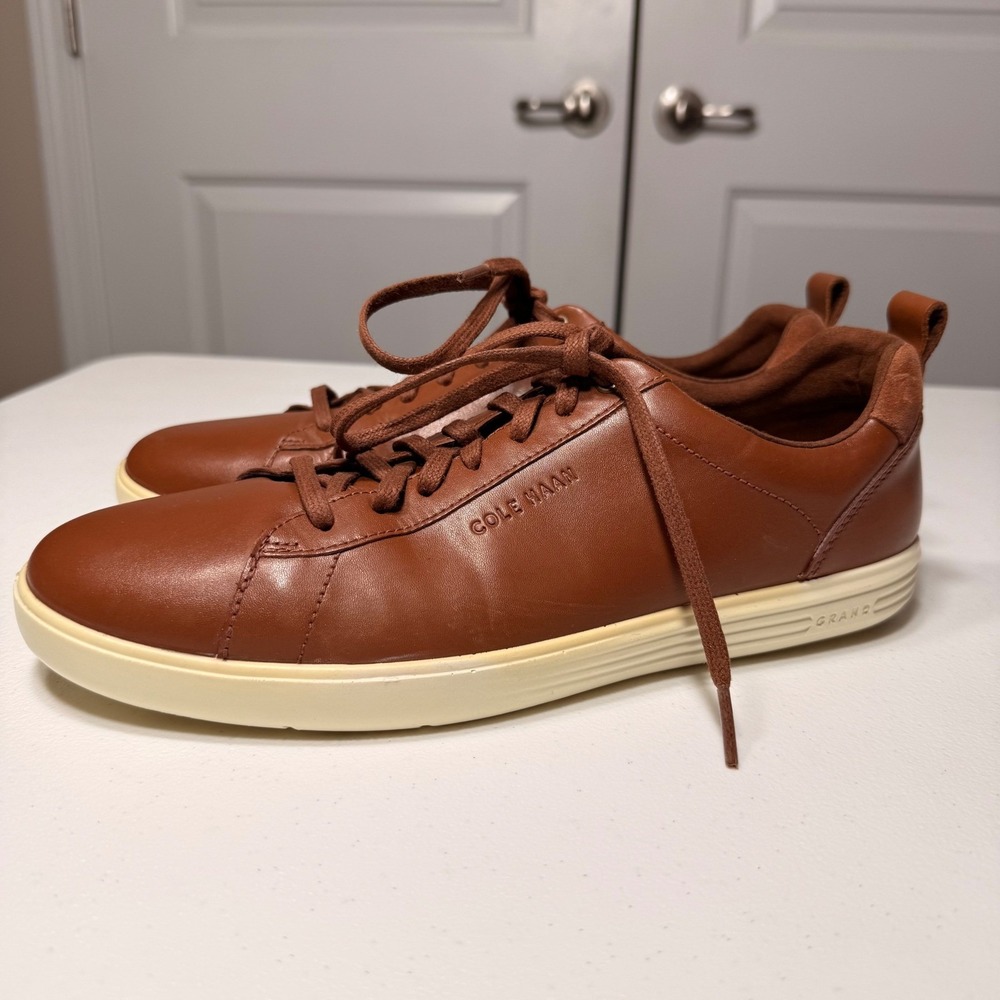 Cole Haan Grand Crosscourt Leather Sneakers Brown British Tan C36924 Mens 9 M - Picture 5 of 12